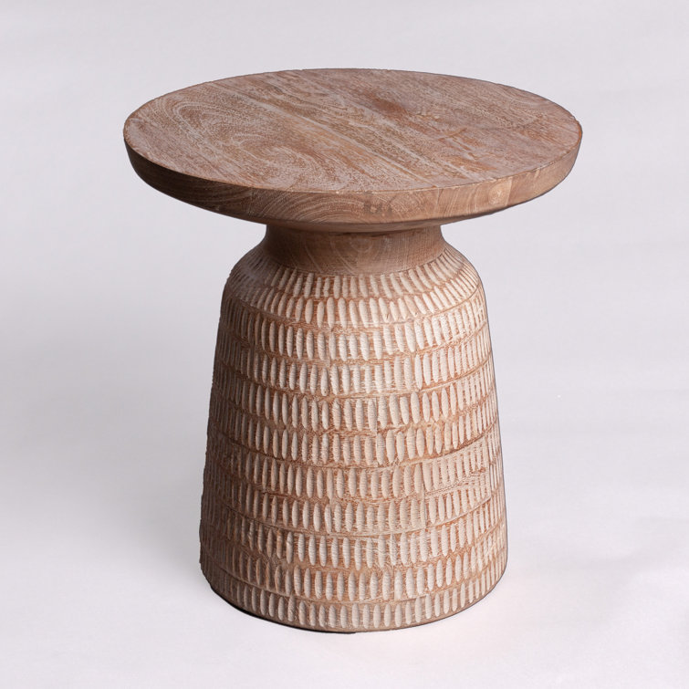 Millwood Pines Solid Wood Tree Stump End Table Wayfair Canada